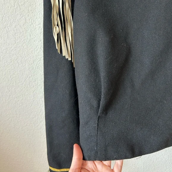 Vintage Double D Ranch Wool-Blend Fringe Jacket with Shell Accent, Size L - Picture 8 of 13